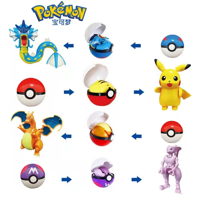 Pokemon Figures Toys Set Original Pocket Monster Pokeball Deformation Pikachu Eevee Mewtwo Gyarados Anime Model Kids Gifts
Pokemon Figures Toys Set Original Pocket Monster Pokeball Deformation Pikachu Eevee Mewtwo Gyarados Anime Model Kids Gifts