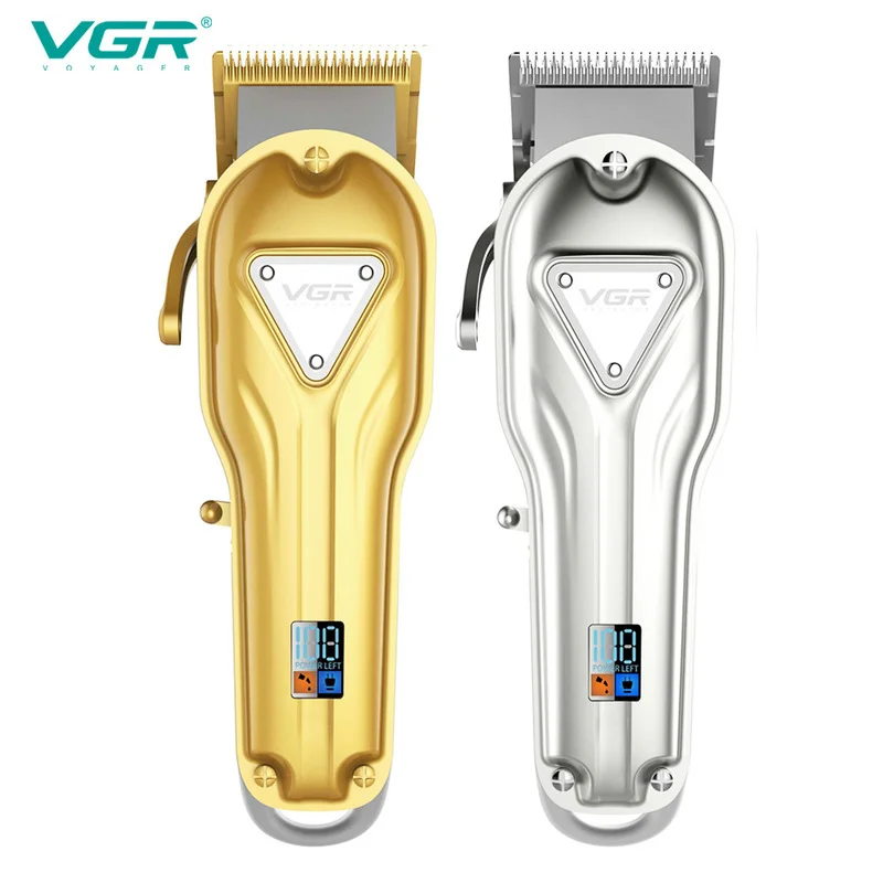 VGR All-metal Golden Rechargeable Hair Trimmer Electric Cordless LCD Hair Cutting Machine Mower for Men Silver Hair Clipper
VGR All-metal Golden Rechargeable Hair Trimmer Electric Cordless LCD Hair Cutting Machine Mower for Men Silver Hair Clipper