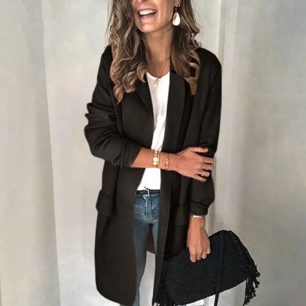 Daily Slim Shopping Women Suit Coat Lapel Solid Fake Pocket Dating Office Business Trip Spring Autumn Casual Long Sleeve Hip
Daily Slim Shopping Women Suit Coat Lapel Solid Fake Pocket Dating Office Business Trip Spring Autumn Casual Long Sleeve Hip