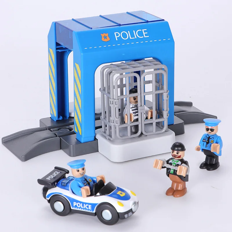 Scene track Simulation plastic police station suit compatible with wooden train track toy police thief catching block suit
Scene track Simulation plastic police station suit compatible with wooden train track toy police thief catching block suit