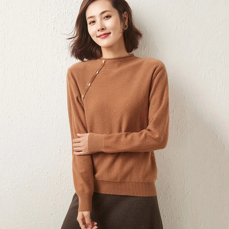 100% Wool Knitted Sweaters for Women 2021 New Arrival Winter/ Autumn Stand-Up Collar Female Sequined Tops 4Colors Jumpers
100% Wool Knitted Sweaters for Women 2021 New Arrival Winter/ Autumn Stand-Up Collar Female Sequined Tops 4Colors Jumpers