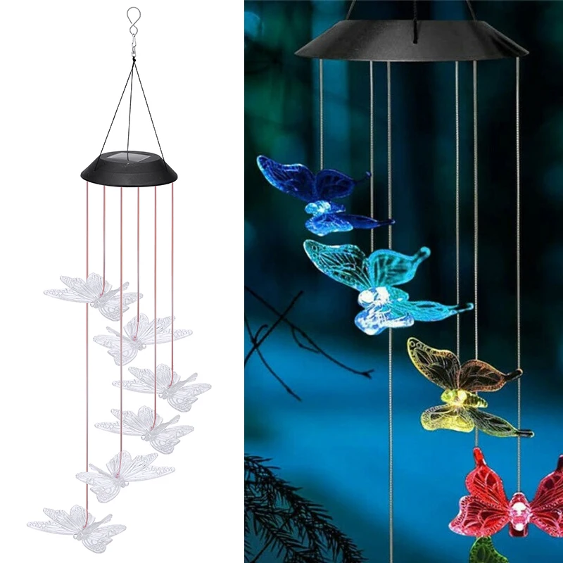 6 Styles LED Solar Wind Chime Hummingbird Dragonfly Butterfly Wind Chime Light Waterproof Hanging Solar Light For Home Garden
6 Styles LED Solar Wind Chime Hummingbird Dragonfly Butterfly Wind Chime Light Waterproof Hanging Solar Light For Home Garden