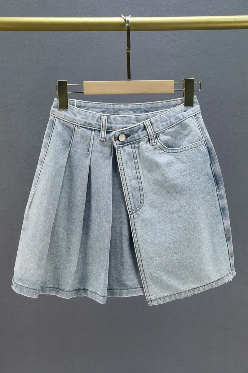 Light Blue Denim Package Hip Skirt Female 2021 Summer New Loose High Waist Slimming Short Skirt European Style A- Line Skirt
Light Blue Denim Package Hip Skirt Female 2021 Summer New Loose High Waist Slimming Short Skirt European Style A- Line Skirt