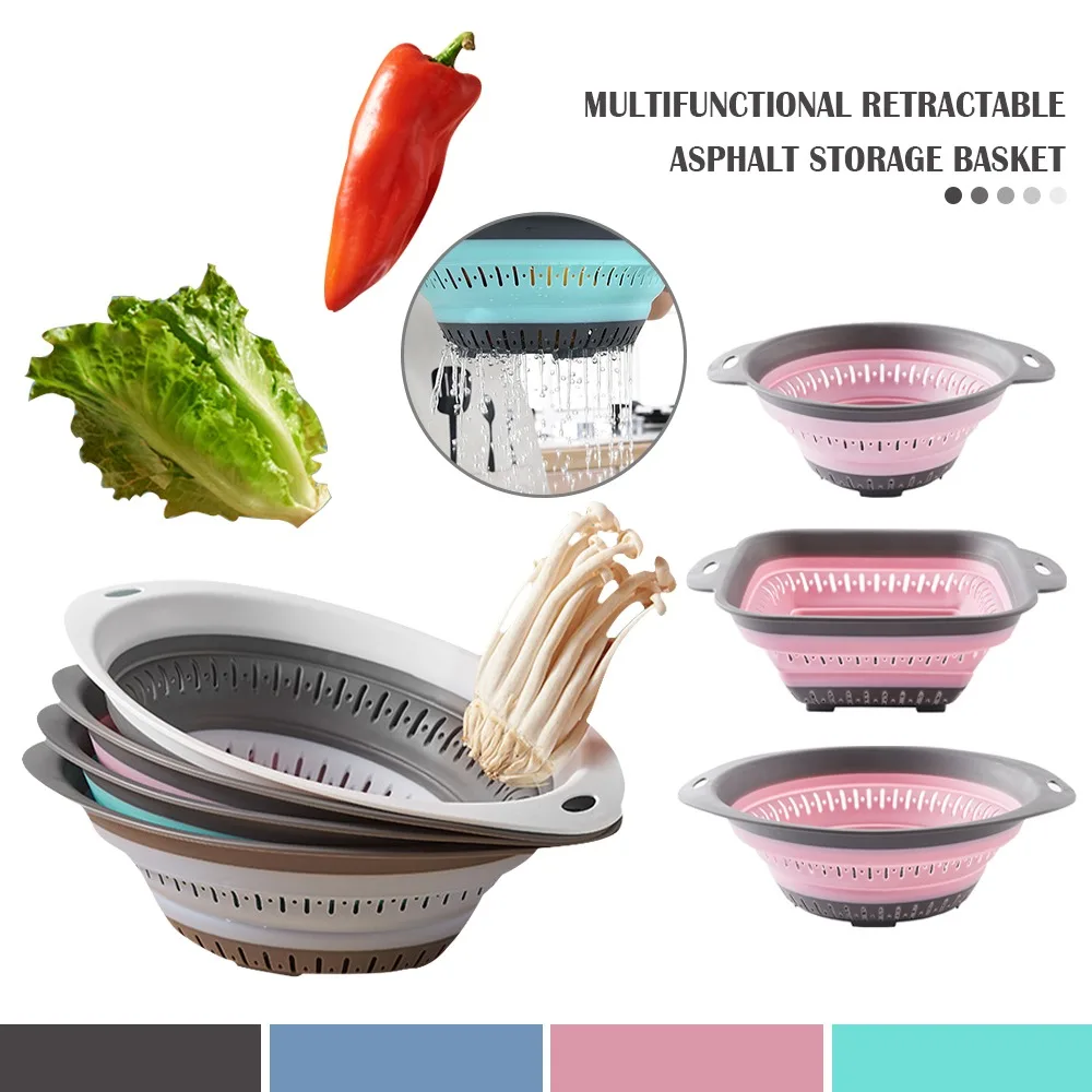 Collapsible Silicone Multi-use Kitchen Storage Basket Fruit Vegetable Drainer Foldable Kitchen Draining Organzier
Collapsible Silicone Multi-use Kitchen Storage Basket Fruit Vegetable Drainer Foldable Kitchen Draining Organzier