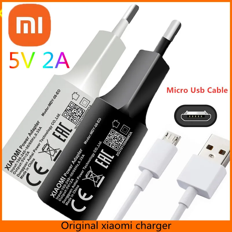 Original Xiaomi Charger 5V 2A EU Adapter Redmi Note 5 USB Wall Travel Charge Micro USB Cable Mi A2 SmartPhone
Original Xiaomi Charger 5V 2A EU Adapter Redmi Note 5 USB Wall Travel Charge Micro USB Cable Mi A2 SmartPhone