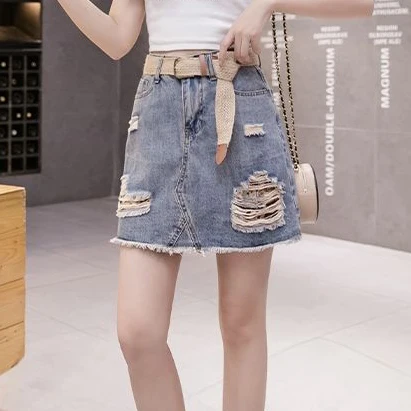 New denim skirt spring and summer skirt retro nostalgic lining hole vintage Solid Straight Above Knee, Mini women skirt
New denim skirt spring and summer skirt retro nostalgic lining hole vintage Solid Straight Above Knee, Mini women skirt