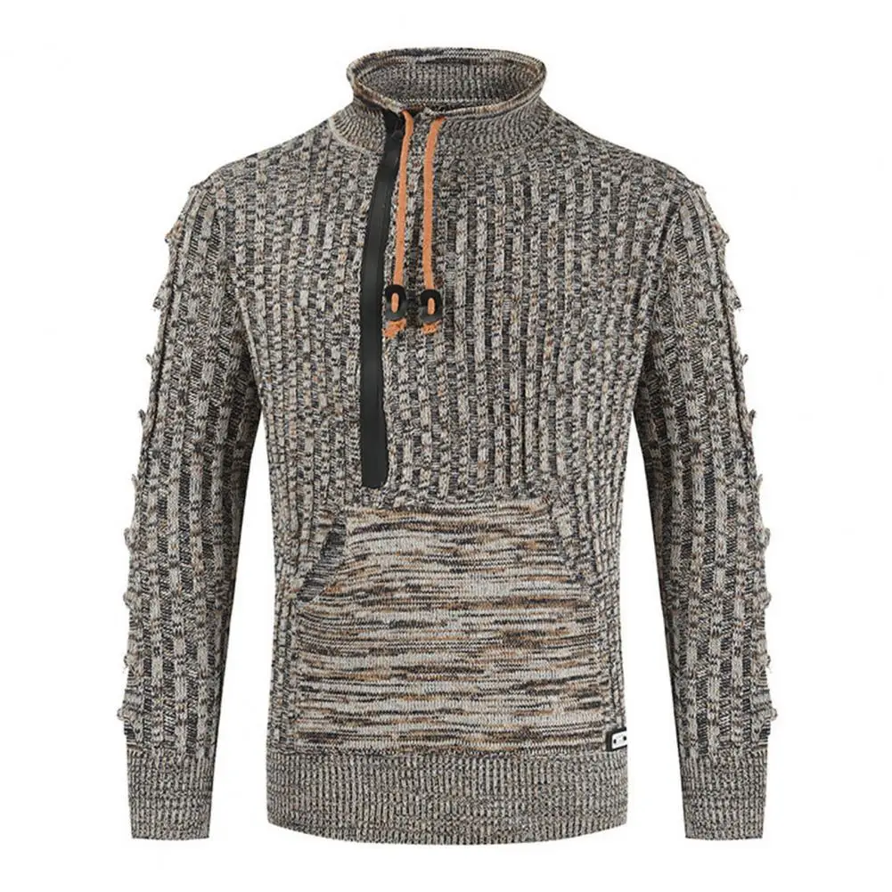 Long Sleeve Half High Collar Men Sweater Autumn Winter Drawstring Solid Color Knitted Sweater Streetwear
Long Sleeve Half High Collar Men Sweater Autumn Winter Drawstring Solid Color Knitted Sweater Streetwear