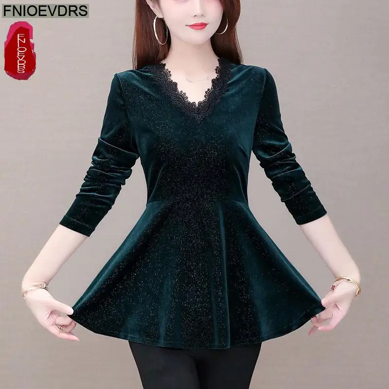 Блузка Женская Осенняя длинная свободного покроя, с баской 
Блузка Женская Осенняя длинная свободного покроя, с баской