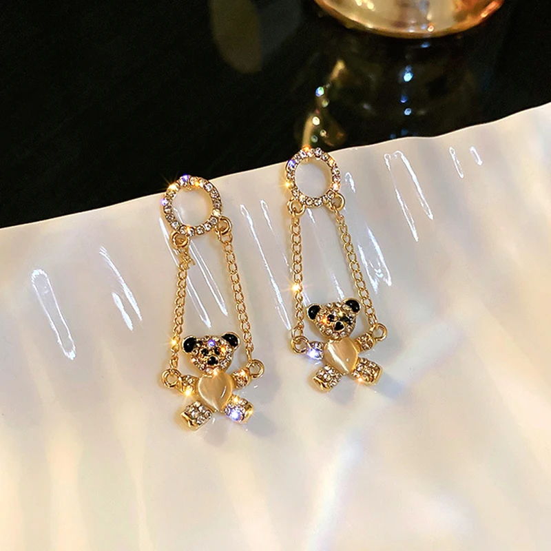 New Trendy Opal Little Bear Drop Earrings for Women Girl Temperament Jewelry AAA Zircon S925 Needle Weddings Birthday Party Gift
New Trendy Opal Little Bear Drop Earrings for Women Girl Temperament Jewelry AAA Zircon S925 Needle Weddings Birthday Party Gift
