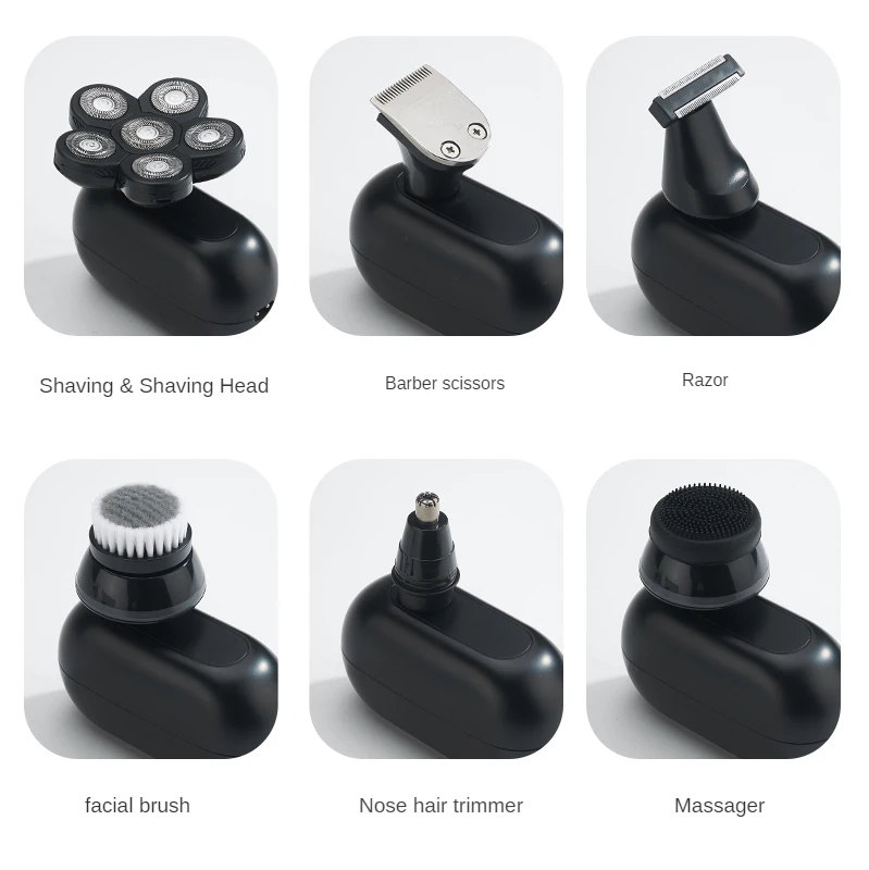 Rechargeable Electric Shaver Five Floating Heads Razors Hair Clipper Nose Ear Trimmer Men Facial Cleaning Brush 6 in 1 Body 4D
Rechargeable Electric Shaver Five Floating Heads Razors Hair Clipper Nose Ear Trimmer Men Facial Cleaning Brush 6 in 1 Body 4D