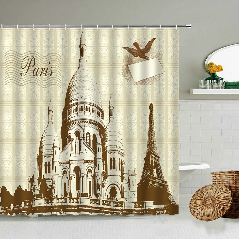 World Famous Building Iron Tower Shower Curtain European And American Retro Personality Bathroom Decoration Waterproof Screen
World Famous Building Iron Tower Shower Curtain European And American Retro Personality Bathroom Decoration Waterproof Screen