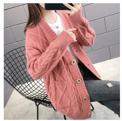 Hot sale 2021 mid-length female spring, autumn and winter buttoned V-neck knitted cardigan Korean version of solid color long-sl
Hot sale 2021 mid-length female spring, autumn and winter buttoned V-neck knitted cardigan Korean version of solid color long-sl
