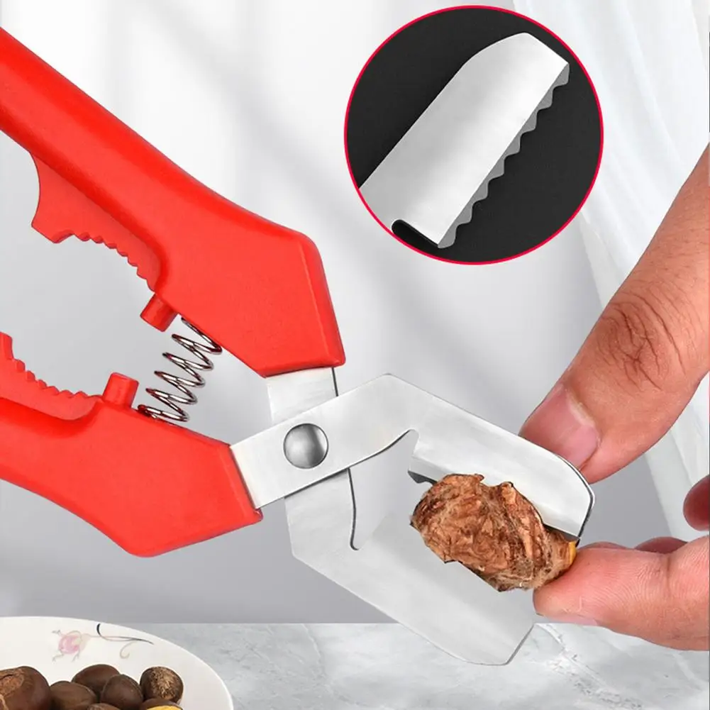 Nut Cracker Multi-functional Chestnut Opener With Non-slip Handle Automatic Rebound Design Sheller-Nut Cracker For Chestnut
Nut Cracker Multi-functional Chestnut Opener With Non-slip Handle Automatic Rebound Design Sheller-Nut Cracker For Chestnut