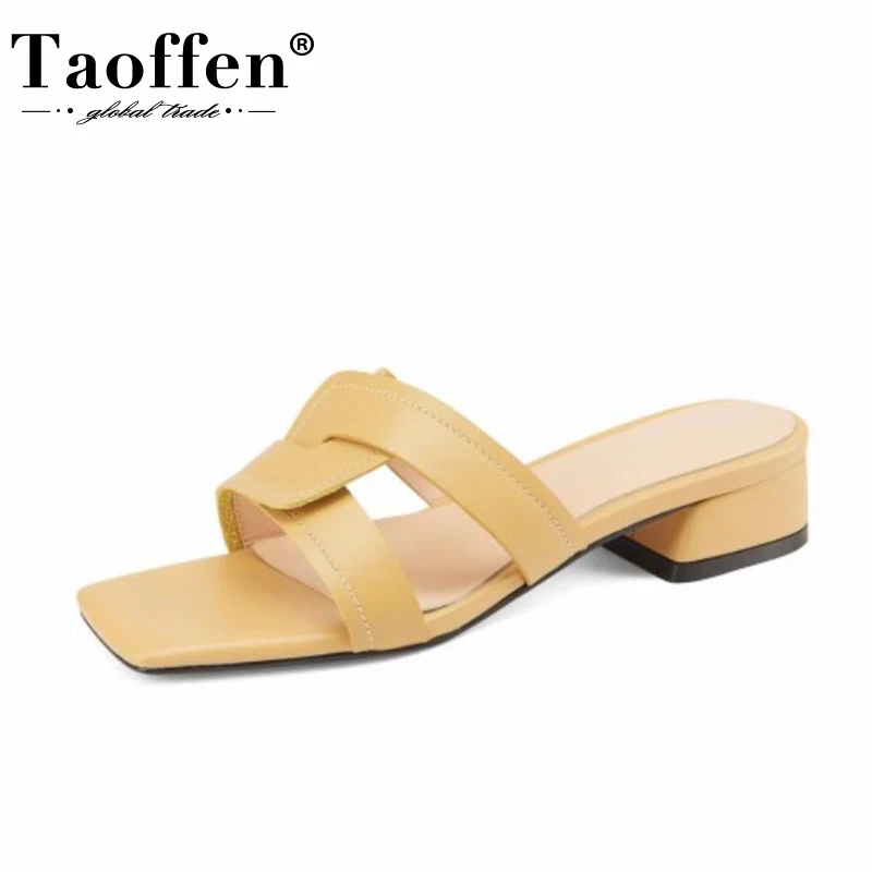 TAOFFEN Women High Heel Sandals Real Leather Summer Women Shoes Square Heels Patchwork Candy Color Footwear Size 34-43
TAOFFEN Women High Heel Sandals Real Leather Summer Women Shoes Square Heels Patchwork Candy Color Footwear Size 34-43