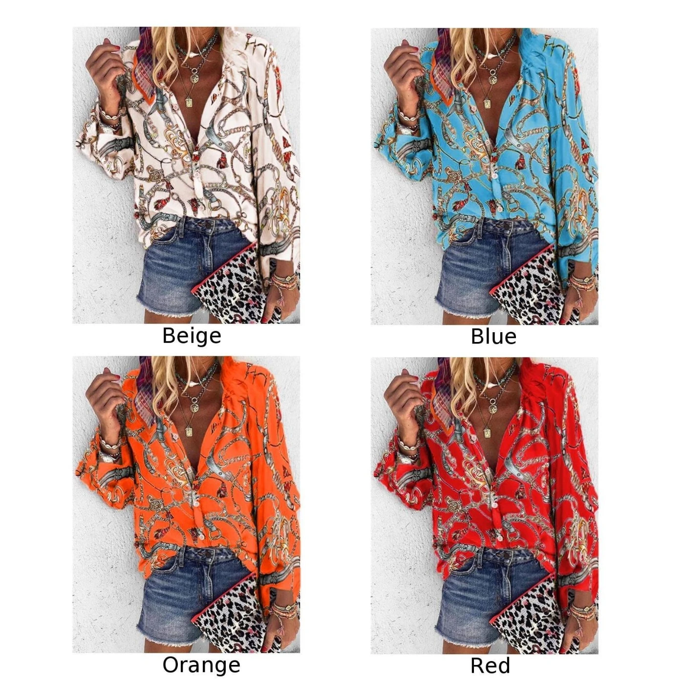 Summer Tops Print Blouse Long Sleeve Button Down Loose Shirt M ~ 2XL Clothes Big Size Breathable Female 2020
Summer Tops Print Blouse Long Sleeve Button Down Loose Shirt M ~ 2XL Clothes Big Size Breathable Female 2020