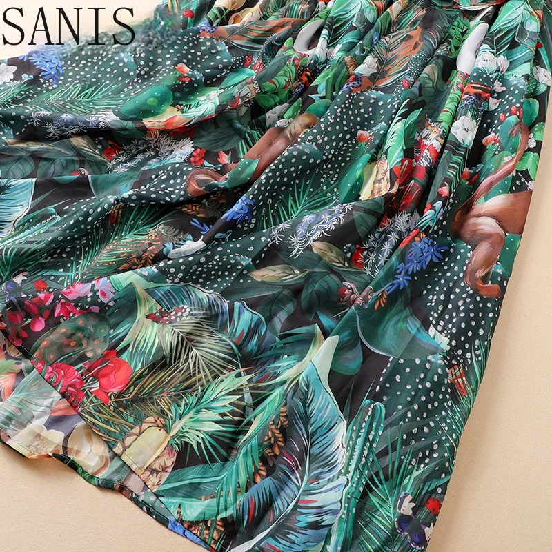 Sanis Fashion Designer dress Spring Autumn Women Dress Long sleeve Rainforest Floral-Print Maxi Dresses
Sanis Fashion Designer dress Spring Autumn Women Dress Long sleeve Rainforest Floral-Print Maxi Dresses
