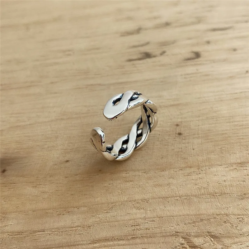 POFUNUO 100% Real 925 Sterling Silver Women Vintage Handmade Weaving Rings Delicate Make Old Distressed Classic Pure Silver Ring
POFUNUO 100% Real 925 Sterling Silver Women Vintage Handmade Weaving Rings Delicate Make Old Distressed Classic Pure Silver Ring