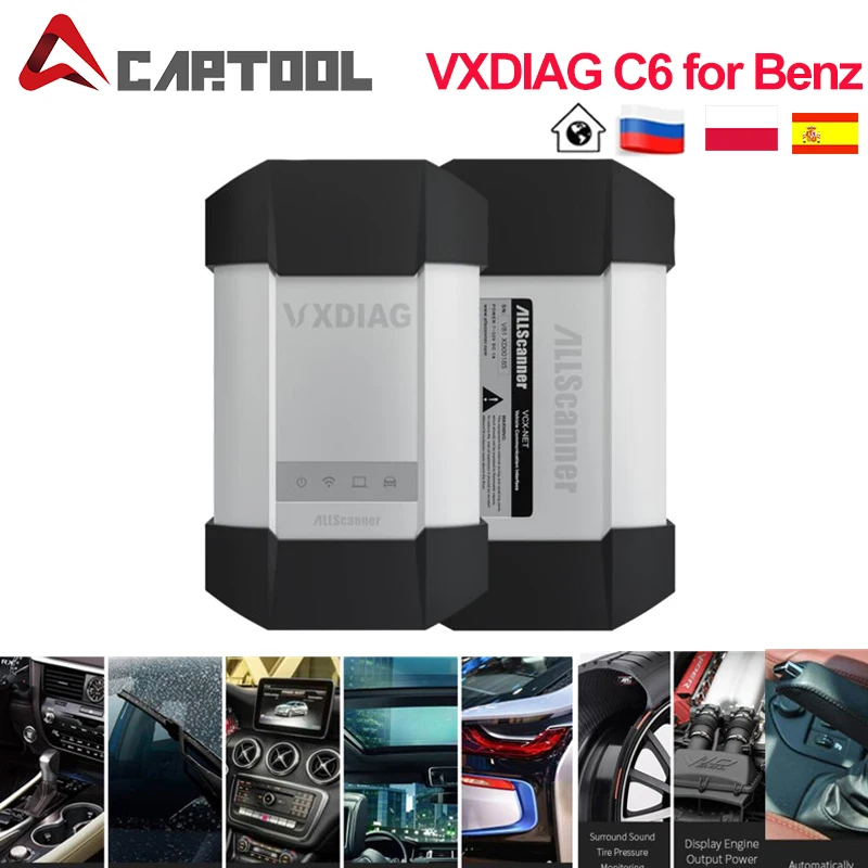 

2021 VXDIAG C6 DOIP функция для Benz диагностический инструмент беспроводное подключение лучше, чем для Mercedes для Benz STAR C4 C5 сканеры