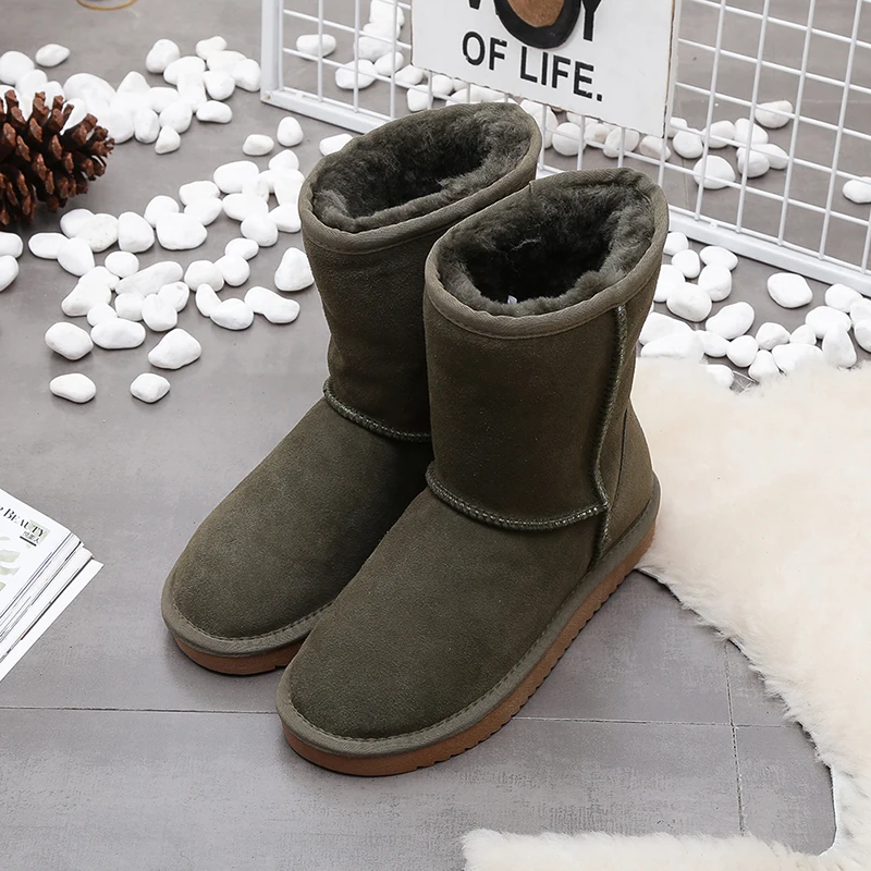 

100% Genuine Cowhide Leather Snow Boots Women Top Quality Australia Boots Winter Boots For Women Warm Botas Mujer