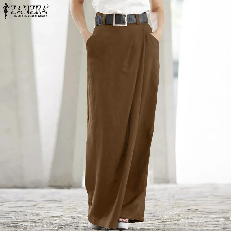 ZANZEA Summer Offcie Lady Solid Trousers Elegant Women Wide Leg Pants High Waist Loose Long Palazzo Baggy Pantalon
ZANZEA Summer Offcie Lady Solid Trousers Elegant Women Wide Leg Pants High Waist Loose Long Palazzo Baggy Pantalon