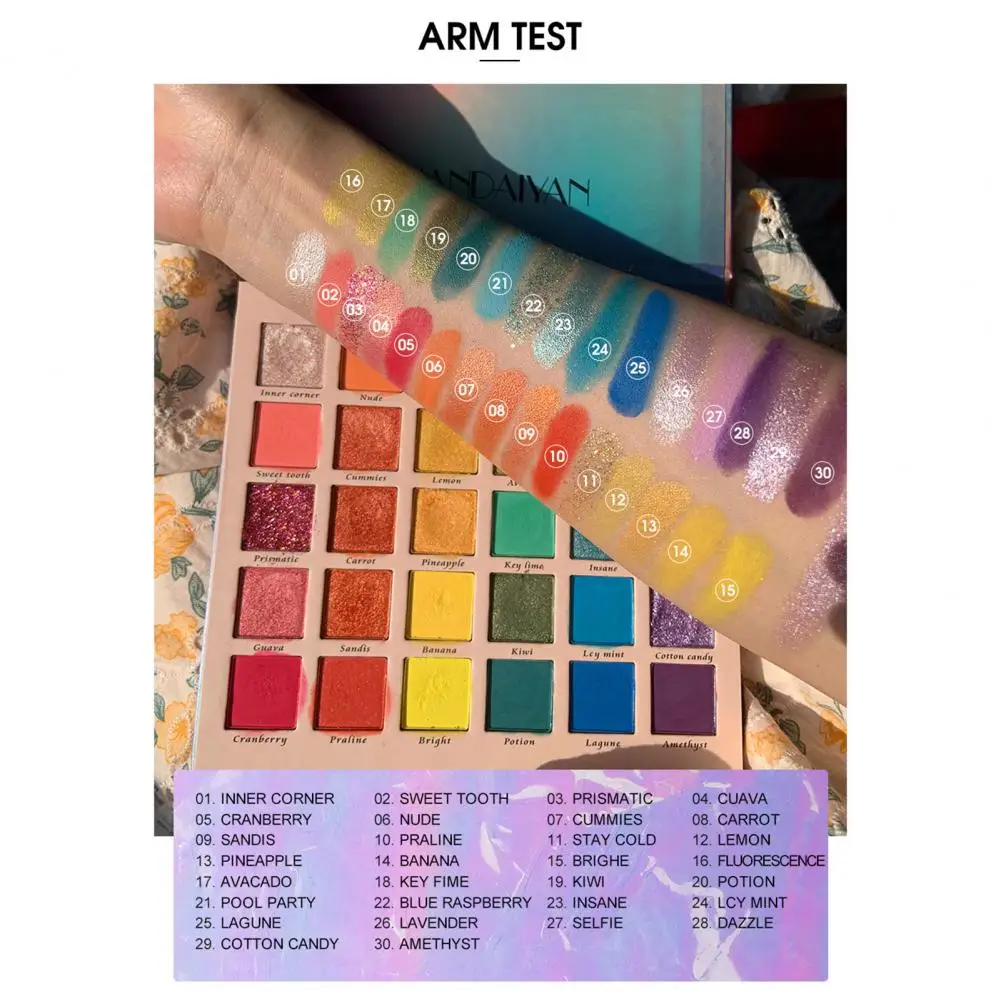 43g Eyeshadow Palette Full Coverage High Pigmentation 30 Colors Neon Makeup Glitter Matte Eyeshadow for Beauty
43g Eyeshadow Palette Full Coverage High Pigmentation 30 Colors Neon Makeup Glitter Matte Eyeshadow for Beauty