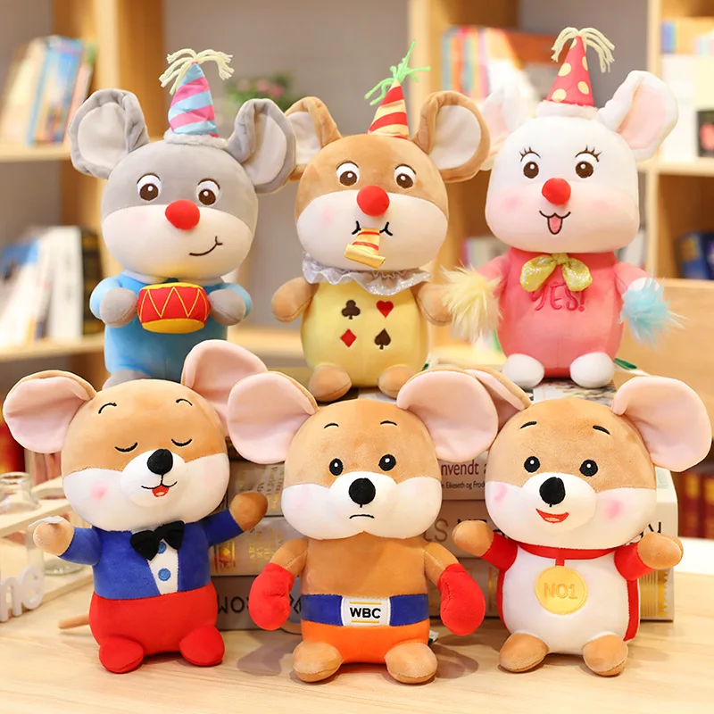 Candice guo plush toy stuffed doll cartoon animal mouse rat plane Captain navy Seaman Clown style bedtime story friend gift 1pc | Игрушки и
