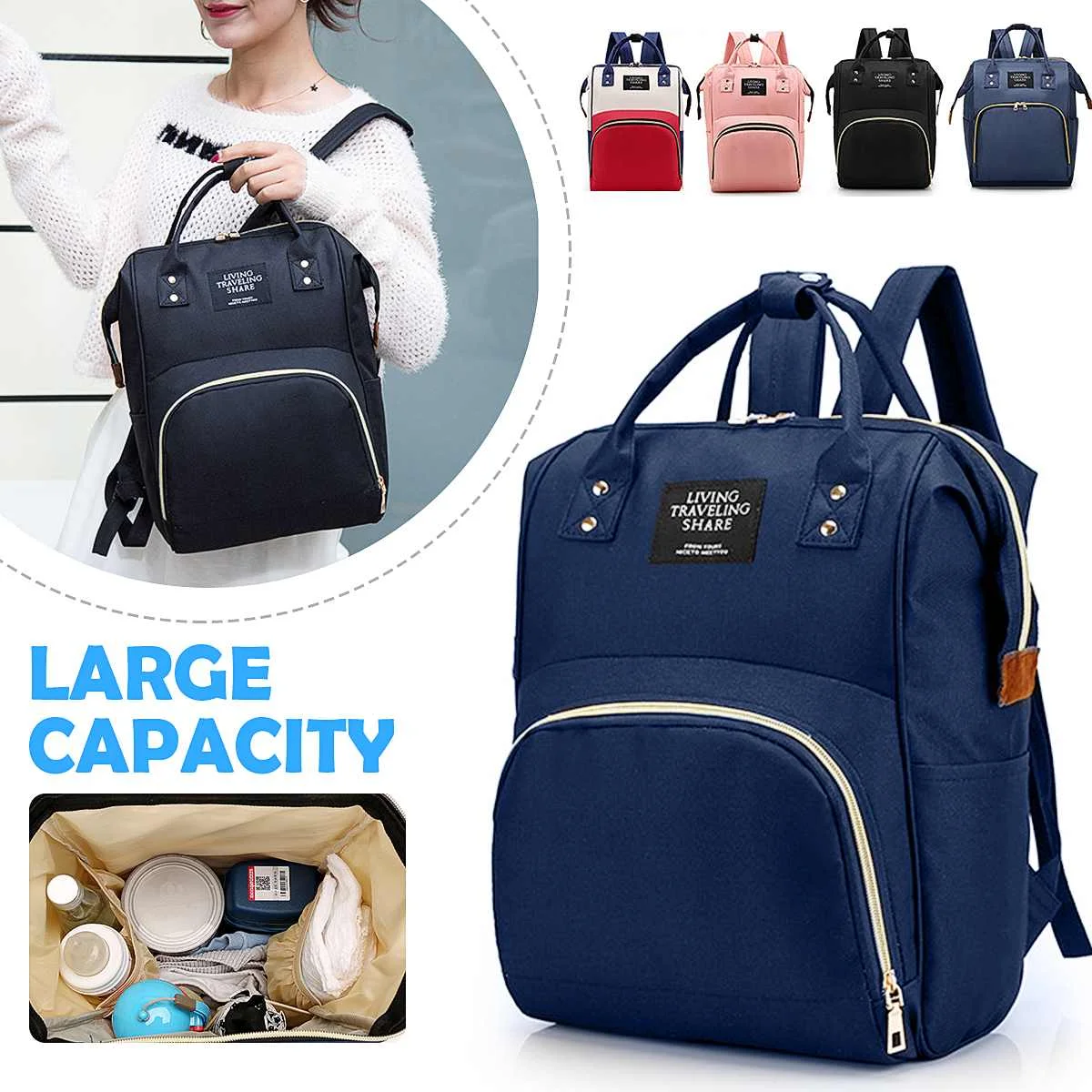 Waterproof Large Capacity Mummy Bag Maternity Nappy Bag Travel Backpack Nursing Bag for Baby Care Women's Fashion Bag
Waterproof Large Capacity Mummy Bag Maternity Nappy Bag Travel Backpack Nursing Bag for Baby Care Women's Fashion Bag