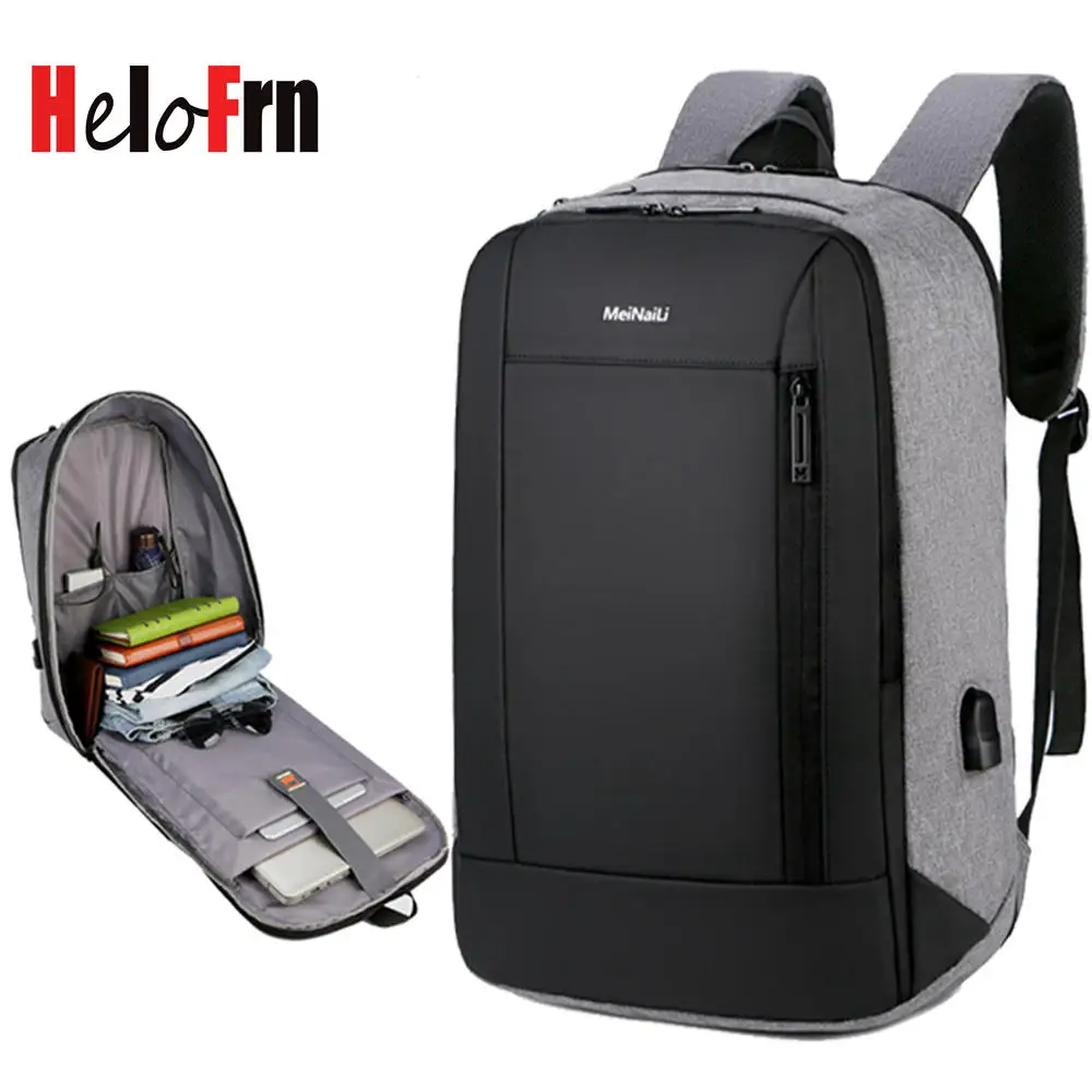 HeloFrn деловой мужской рюкзак для ноутбука сумки зарядка через usb Мужской Mochila