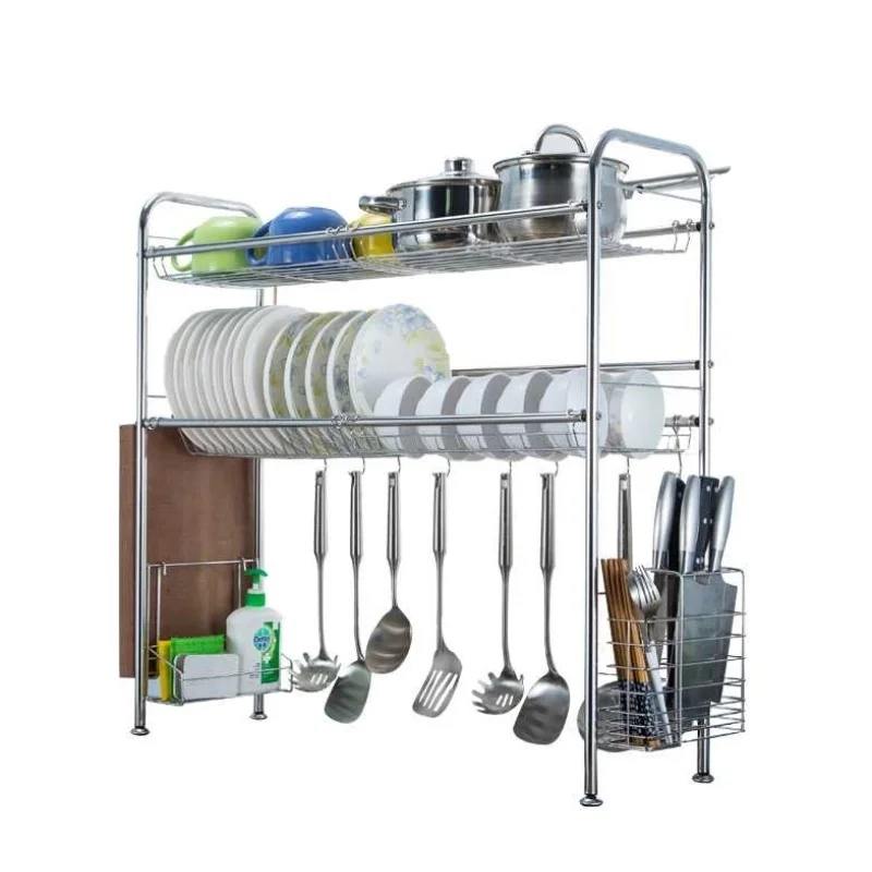 2 Tiers Stainless Steel Dishes Rack Dual Sink Drain Rack Adjustable Multi-use Kitchen Organizer Rack Dish Shelf Sink Drying Rack
2 Tiers Stainless Steel Dishes Rack Dual Sink Drain Rack Adjustable Multi-use Kitchen Organizer Rack Dish Shelf Sink Drying Rack