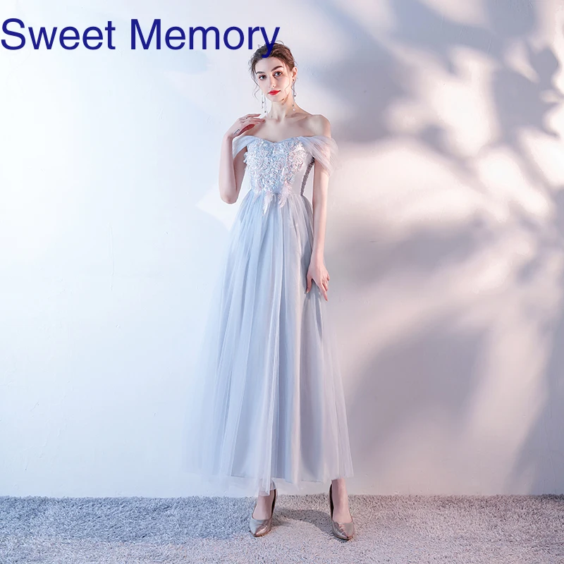 M049 Bride Guests Long Dress Pink Gray Evening Dresses Girl Lace Tulle Wedding Party Robe Women Graduation Vestidos Sweet Memory
M049 Bride Guests Long Dress Pink Gray Evening Dresses Girl Lace Tulle Wedding Party Robe Women Graduation Vestidos Sweet Memory