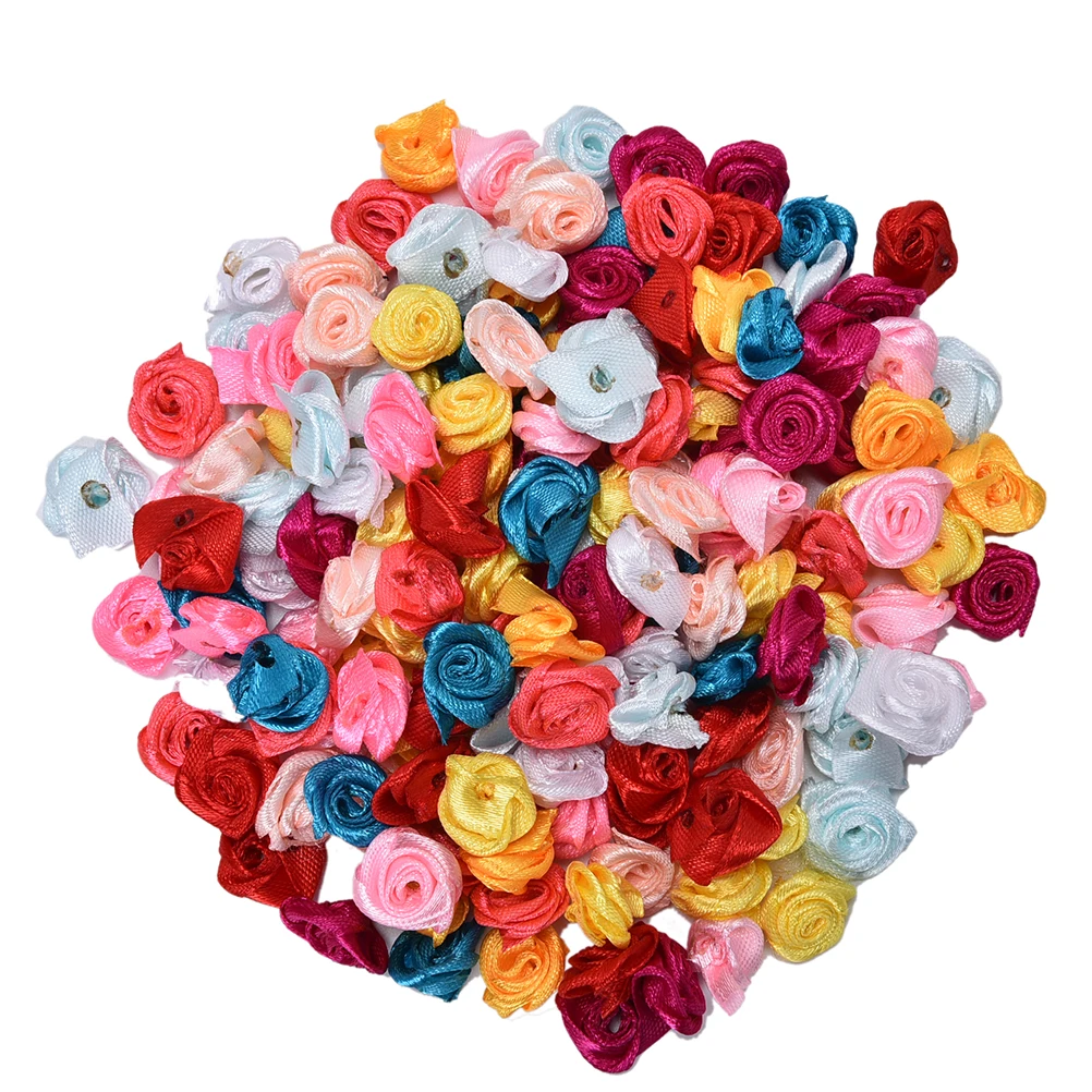 100pcs Handmade Satin Rose Ribbon Rosettes Mini Fabric Flower Bow Appliques For Wedding Decoration Craft Sewing Accessories
100pcs Handmade Satin Rose Ribbon Rosettes Mini Fabric Flower Bow Appliques For Wedding Decoration Craft Sewing Accessories