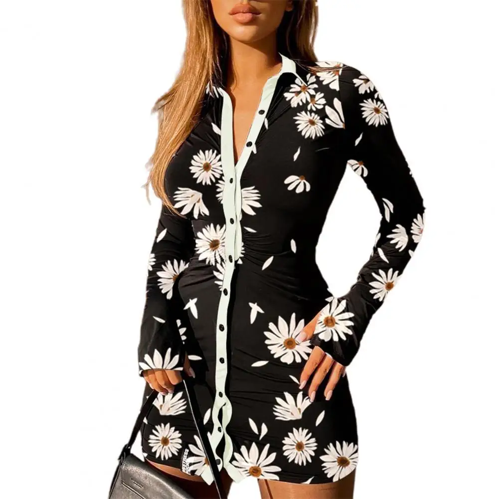 Shirt Dress Single-breasted Cardigan Style Women Comfortable Blouse Slim Mini Dress for Dating Streetwear Dress
Shirt Dress Single-breasted Cardigan Style Women Comfortable Blouse Slim Mini Dress for Dating Streetwear Dress