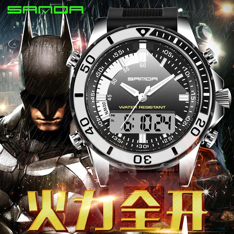 Sanda new multifunctional outdoor electronic waterproof outdoor business high-end leisure watch 
Sanda new multifunctional outdoor electronic waterproof outdoor business high-end leisure watch