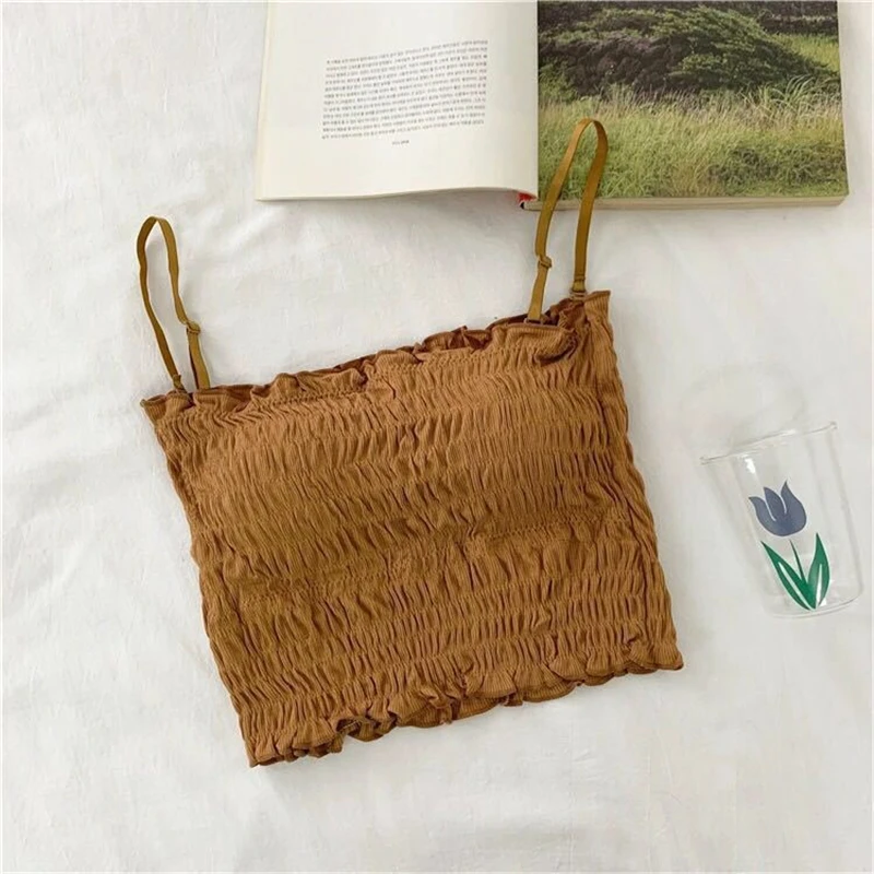 Summer Small Fresh Top Womens Comfortable Breathable Vest Wire Free Pleated Lovely Camisole
Summer Small Fresh Top Womens Comfortable Breathable Vest Wire Free Pleated Lovely Camisole