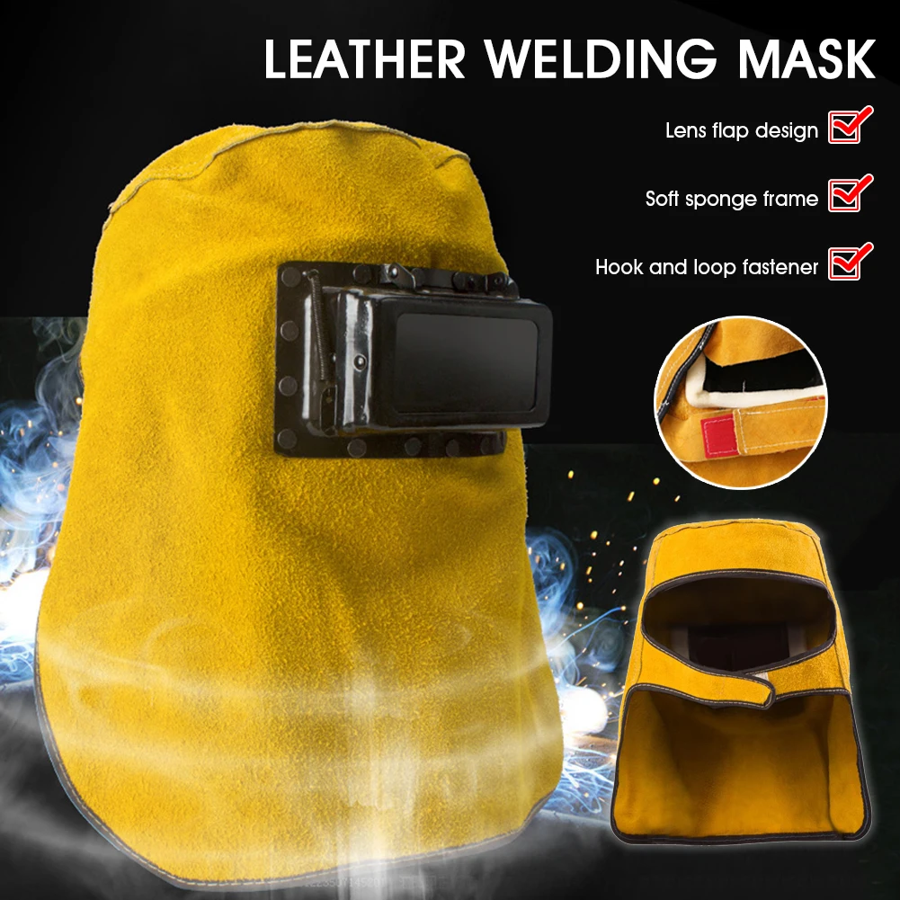 Leather Welding Mask Welding Hood Helmet With Auto Darkening Filter Lens Flip-Type Cover Heat Resistant Splash Proof Dropship
Leather Welding Mask Welding Hood Helmet With Auto Darkening Filter Lens Flip-Type Cover Heat Resistant Splash Proof Dropship