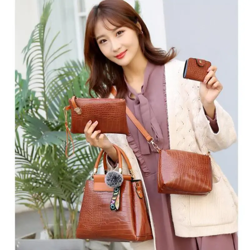 New Fashion Handbags Delicate Design 4pcs/set Retro Women Crocodile PU Leather Tote Messenger Shoulder Handbag Clutch X758 
New Fashion Handbags Delicate Design 4pcs/set Retro Women Crocodile PU Leather Tote Messenger Shoulder Handbag Clutch X758