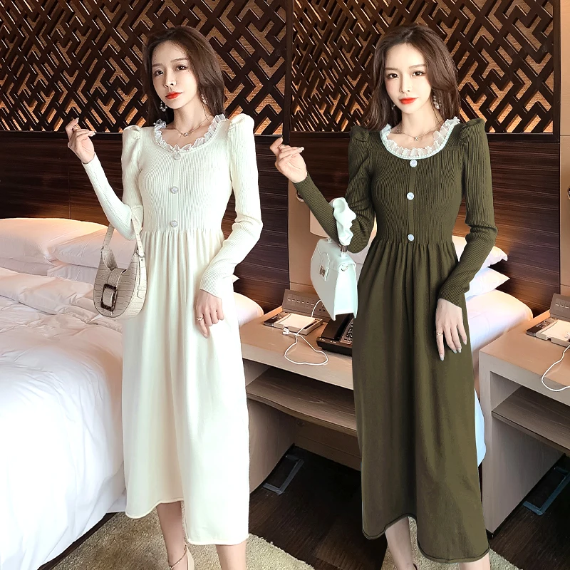 Winter sweater knitting one piece Korea Ladies Long SLeeve crew neck warm LOng Maxi pleate Dresses for women clothing
Winter sweater knitting one piece Korea Ladies Long SLeeve crew neck warm LOng Maxi pleate Dresses for women clothing