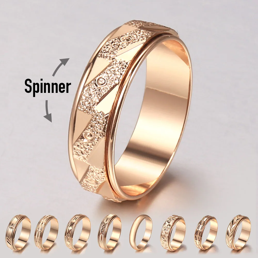 New Fashion Spinner Rings for Women Men 585 Rose Gold Color Rotatable Matte Engagement Anxiety Rings Wedding Couple Jewelry
New Fashion Spinner Rings for Women Men 585 Rose Gold Color Rotatable Matte Engagement Anxiety Rings Wedding Couple Jewelry