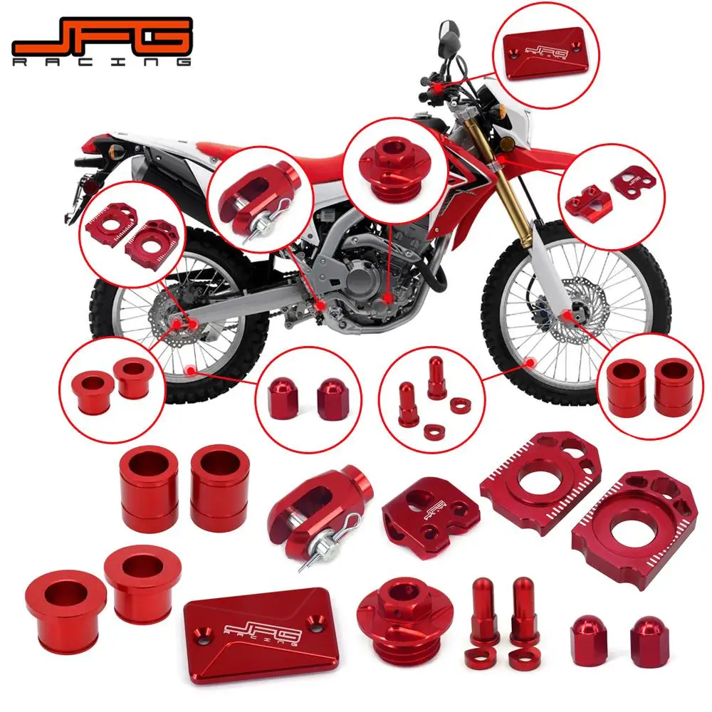 Motorcycle CNC Front Rear Wheel Hub Spacers Axle Block Brake Reservoir Cover Brake Clevis For HONDA CRF250L CRF250M 2012-2015
Motorcycle CNC Front Rear Wheel Hub Spacers Axle Block Brake Reservoir Cover Brake Clevis For HONDA CRF250L CRF250M 2012-2015
