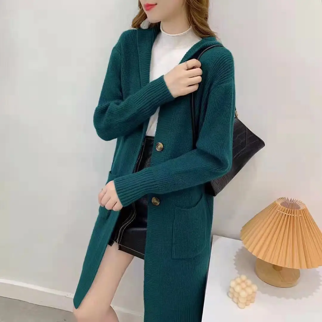 Winter Women's Mid-length Women's Knitwear Spring and Autumn Pure Color Fashion Casual Hooded Cardigan Jacket Women's Top
Winter Women's Mid-length Women's Knitwear Spring and Autumn Pure Color Fashion Casual Hooded Cardigan Jacket Women's Top