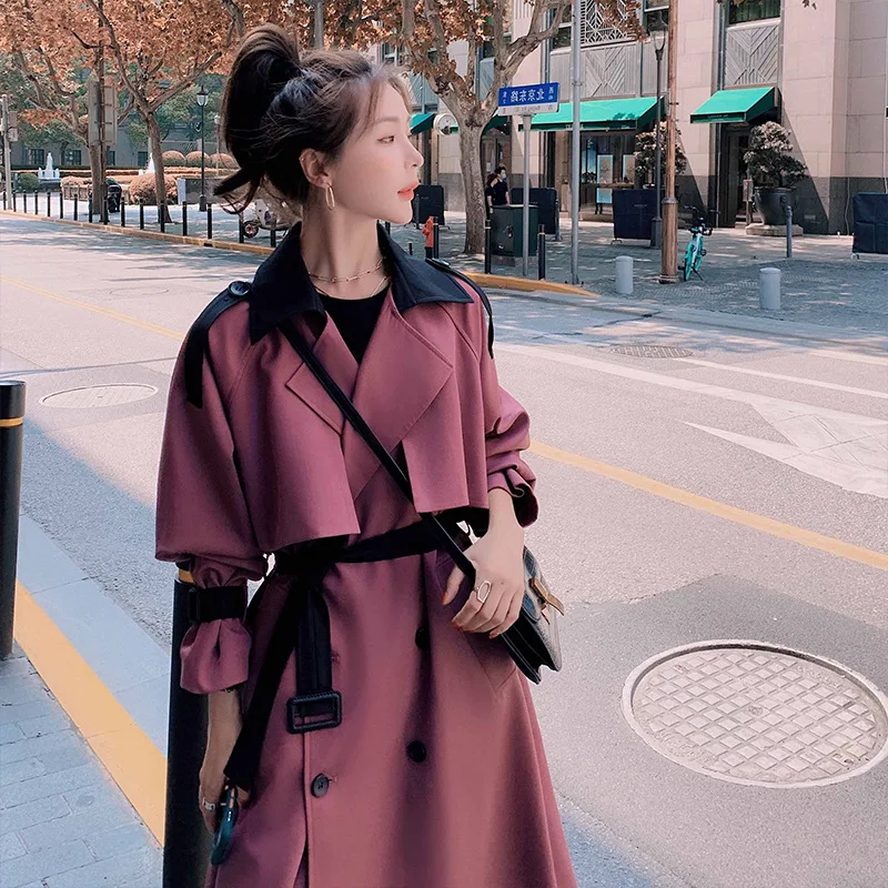 Over Long Full Sleeve Lapel Collar Elegant With Belt 2021 New Autumn Fashion Women's Trench Coat Casual Solid Thick
Over Long Full Sleeve Lapel Collar Elegant With Belt 2021 New Autumn Fashion Women's Trench Coat Casual Solid Thick