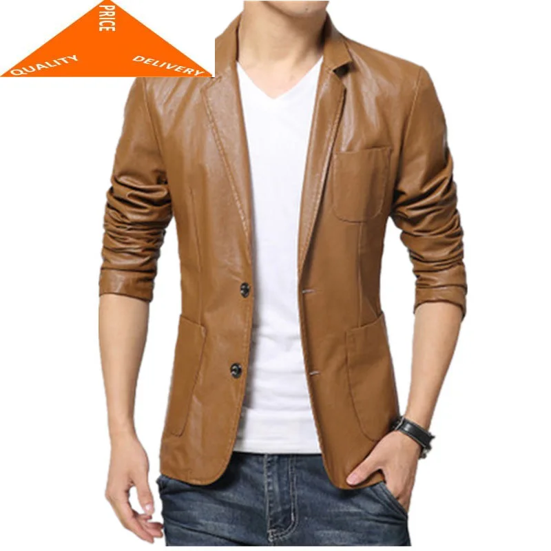 New Fashion Spring PU Leather Jacket Men Black Brown Solid Mens Faux casaco Slim Fit Youth jaqueta couro masculina HH023 
New Fashion Spring PU Leather Jacket Men Black Brown Solid Mens Faux casaco Slim Fit Youth jaqueta couro masculina HH023
