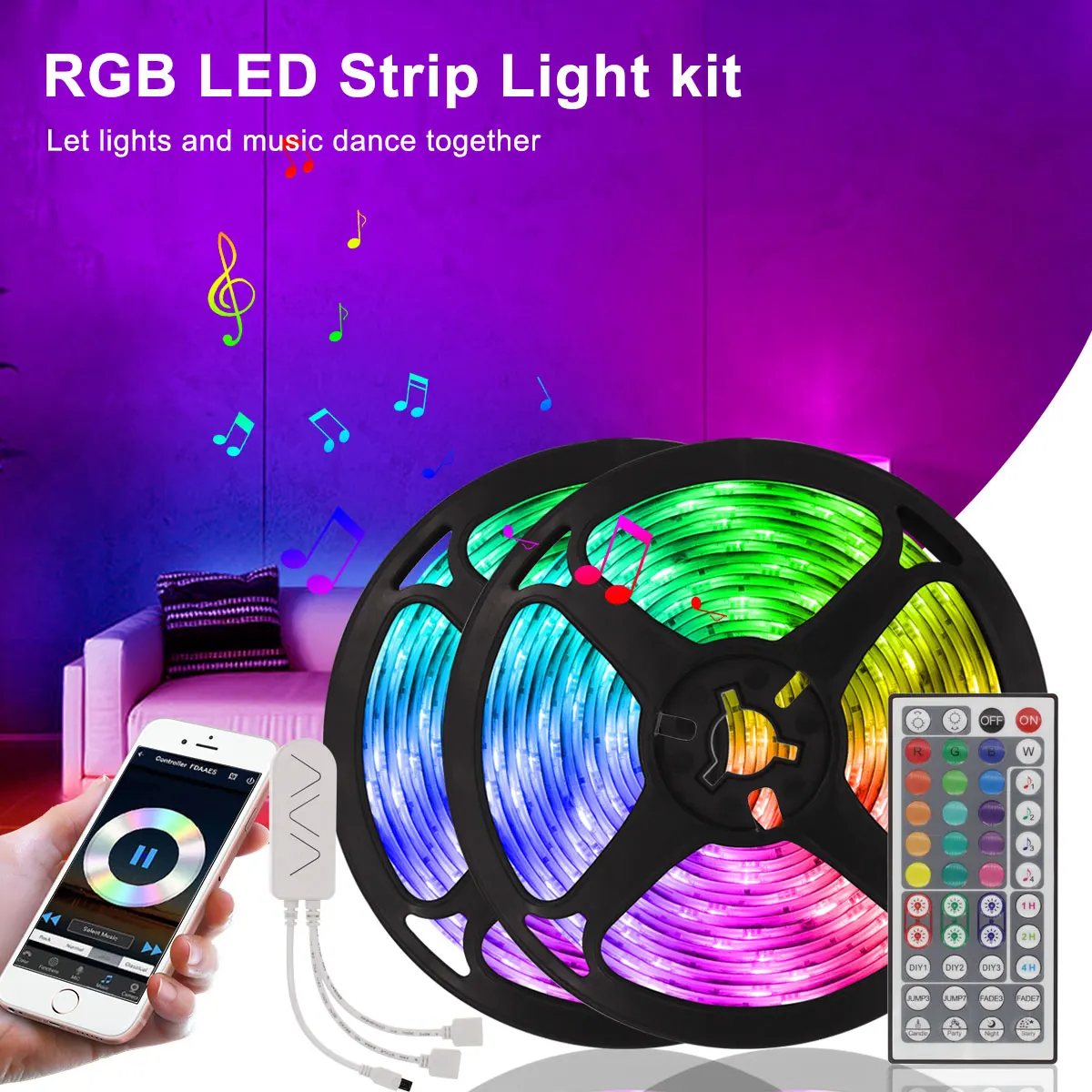 20M 16ft Tuya Wifi LED Strip 12V Work with Alexa Google Assistant Bluetooth Control RGB 5050 Tape Ribbon Neon Light for bedroom
20M 16ft Tuya Wifi LED Strip 12V Work with Alexa Google Assistant Bluetooth Control RGB 5050 Tape Ribbon Neon Light for bedroom