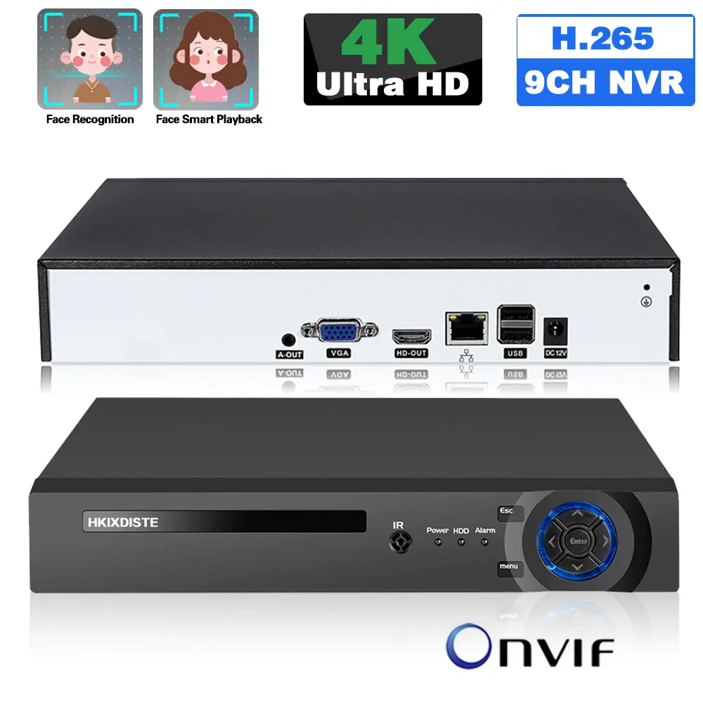 

H.265 8 Channel NVR 4K Network Video Recorder 8CH CCTV Video Surveillance Recorder For IP Camera 4K 9CH NVR 5MP ONVIF XMEYE HDD