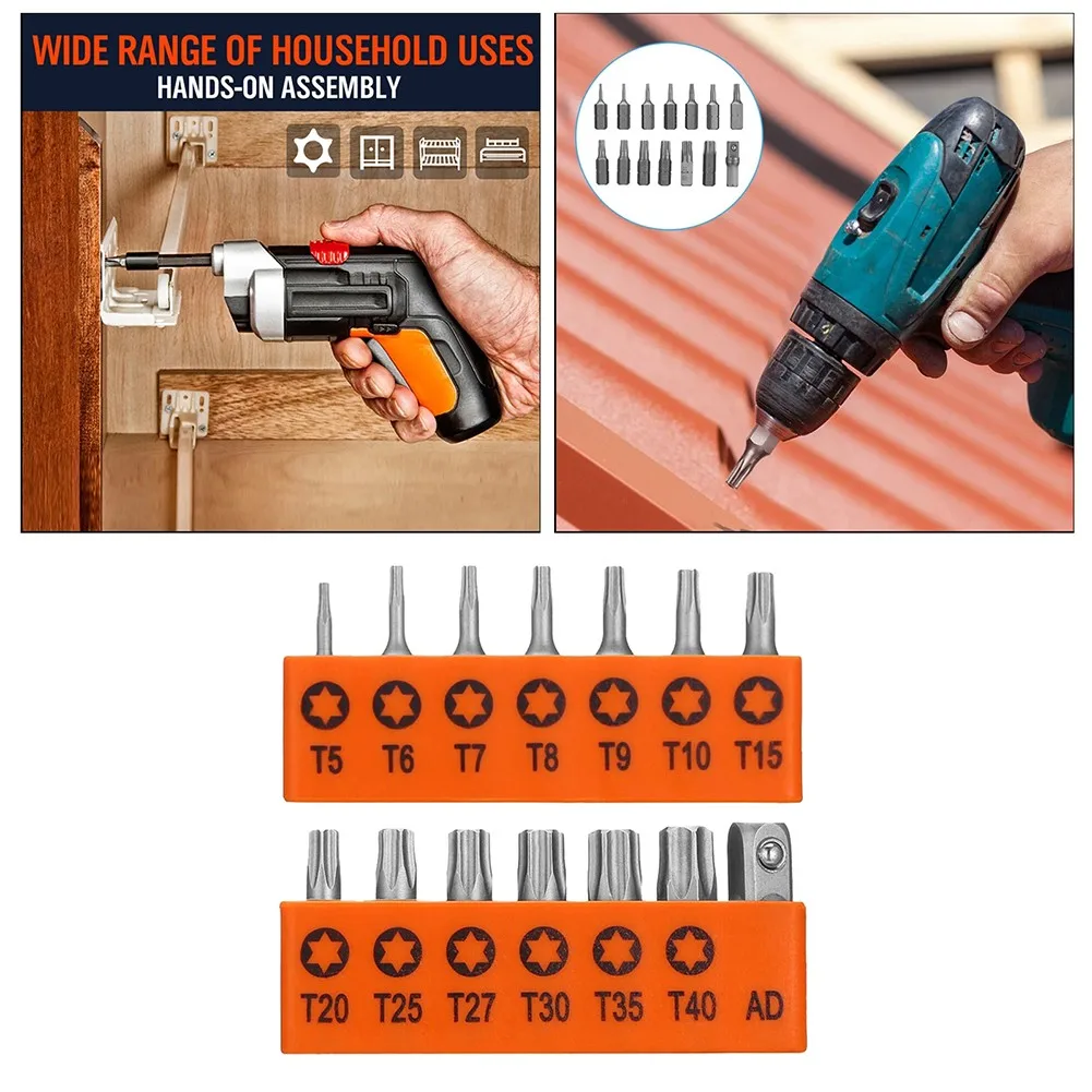 14PCS Security Tamper Proof Torq Torx Hex Bit Set Star Resistant S2 Steel T5-40 For Phillips. Household Screwdriver Set
14PCS Security Tamper Proof Torq Torx Hex Bit Set Star Resistant S2 Steel T5-40 For Phillips. Household Screwdriver Set
