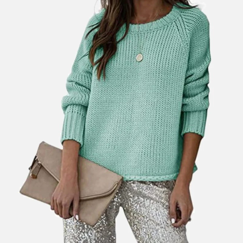 2021 Autumn All-match Women's Knitted Pullover Knitted Round Neck Long-sleeved Women's Sweater Solid Color Casual Loose Women's
2021 Autumn All-match Women's Knitted Pullover Knitted Round Neck Long-sleeved Women's Sweater Solid Color Casual Loose Women's