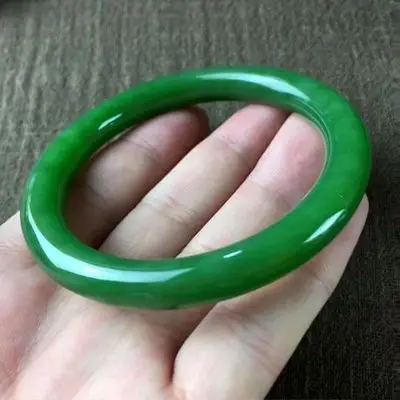 

Zheru Jewelry Natural Hetian Jade Green 54-64mm Bracelet Elegant Princess Jewelry Best Gift for Girlfriend and Mother