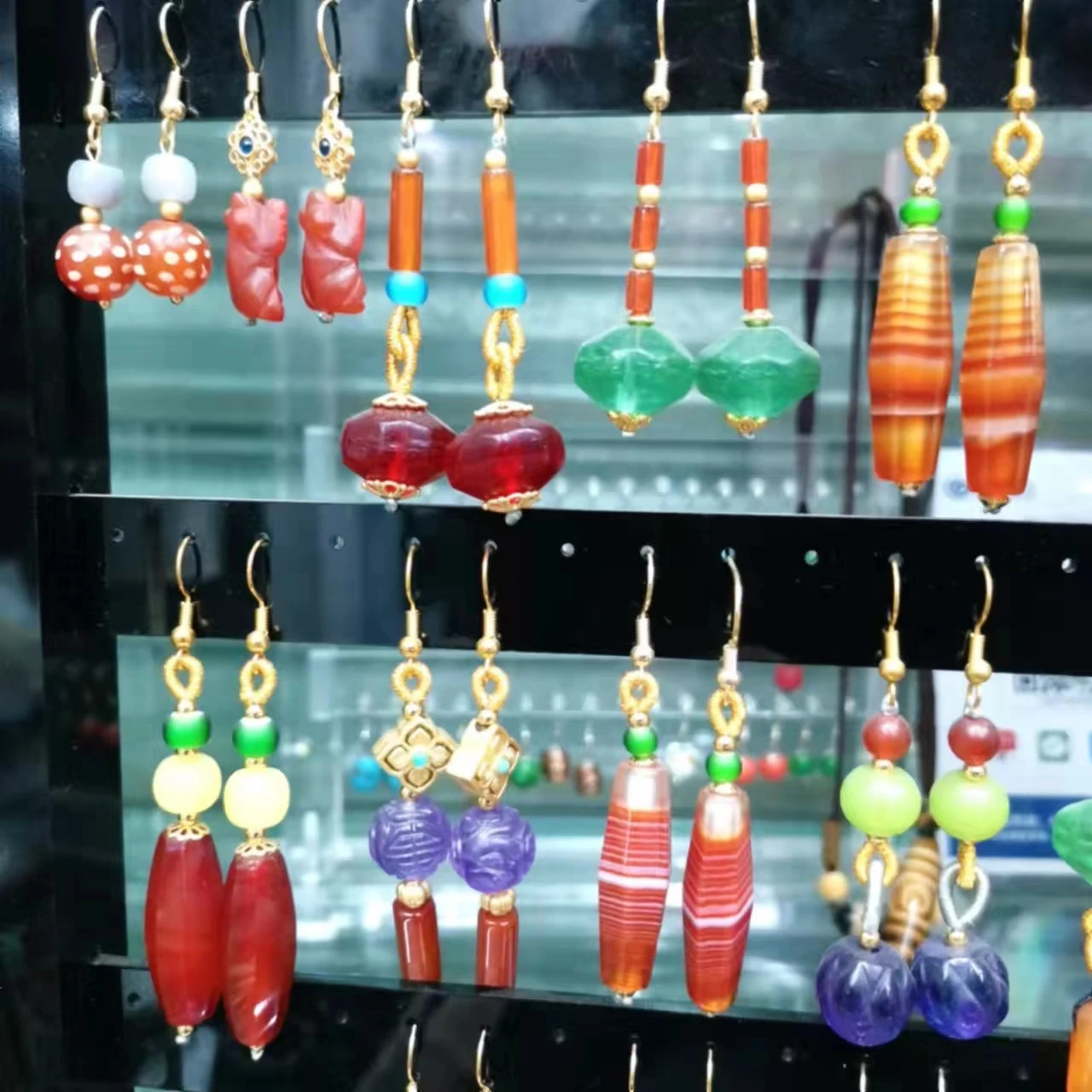 2pcs/lot variety old bead collocation design Chinese style earrings Bontic old agate ancient bead glazed crystal s925 silver
2pcs/lot variety old bead collocation design Chinese style earrings Bontic old agate ancient bead glazed crystal s925 silver