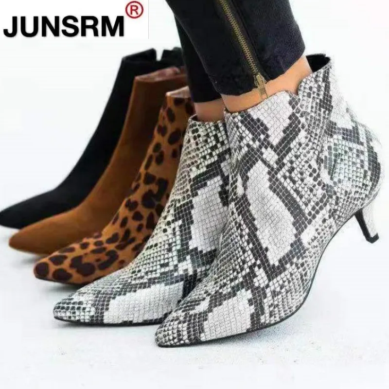 Women's Ankle Boots Leopard Women Pointed Toe Ladies Chunky High Heel Female Shoes Woman Footwear Plus Size 35-43 Snake
Women's Ankle Boots Leopard Women Pointed Toe Ladies Chunky High Heel Female Shoes Woman Footwear Plus Size 35-43 Snake