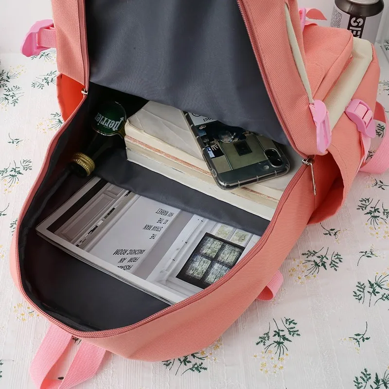 Conjunto de 4 Uds. De mochila Harajuku para ordenador porttil para mujer, bolso escolar de lona para adolescentes, bolsa para l
Conjunto de 4 Uds. De mochila Harajuku para ordenador porttil para mujer, bolso escolar de lona para adolescentes, bolsa para l